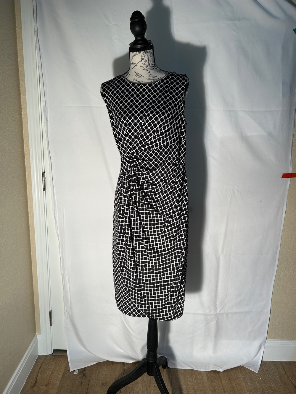 Enfocus Studio Black & White Grid Midi Dress